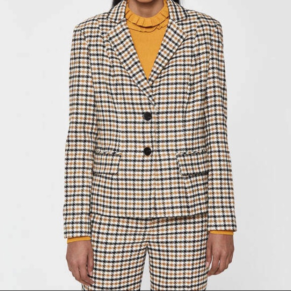 Stelen Need Supply, Plaid Blazer (Camel/Yellow) - Small